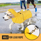 Double layer dog rain coat with breathable mesh lining