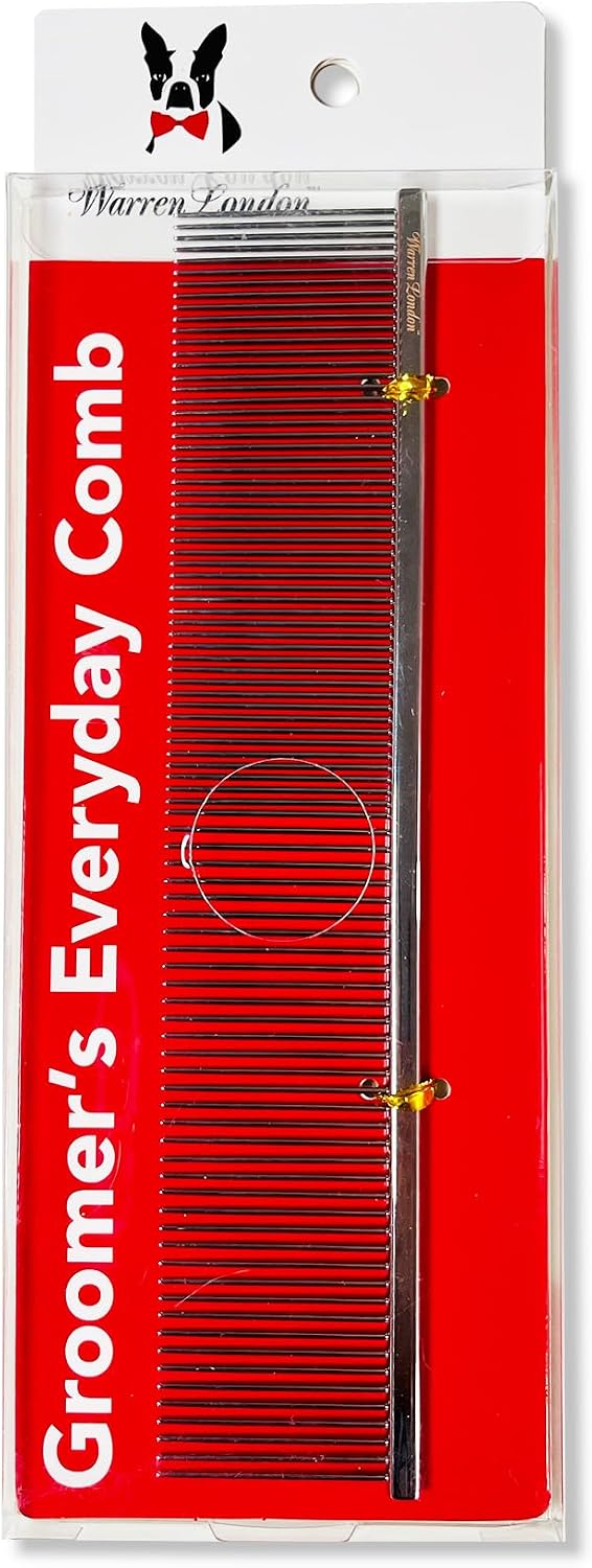 Warren London Detangling Strong Comb for Dogs | 10 inches | Comfort Control Durability and Detail for Small Medium Large Dogs | Ergonomic Dog Cat Grooming Pet Supplies Deshedding Mat Tool - Image 11