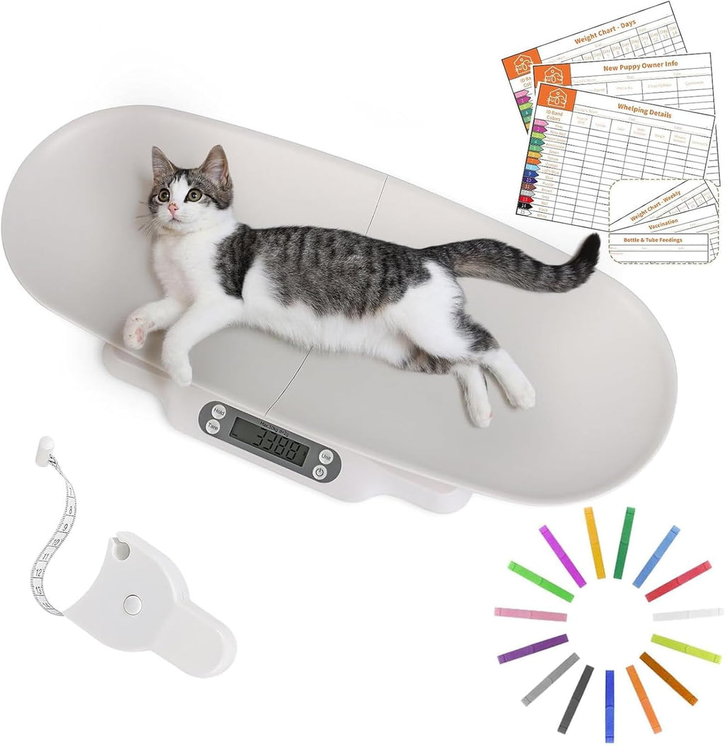 Digital Small Animals Scales for Weighing with Tape Measure, Puppy Whelping Scale Weigh Your Kitten, Rabbit with High Precision, Multifunction Electronic Baby Scales for Small Dogs Cats Crawl Pet - Image 12
