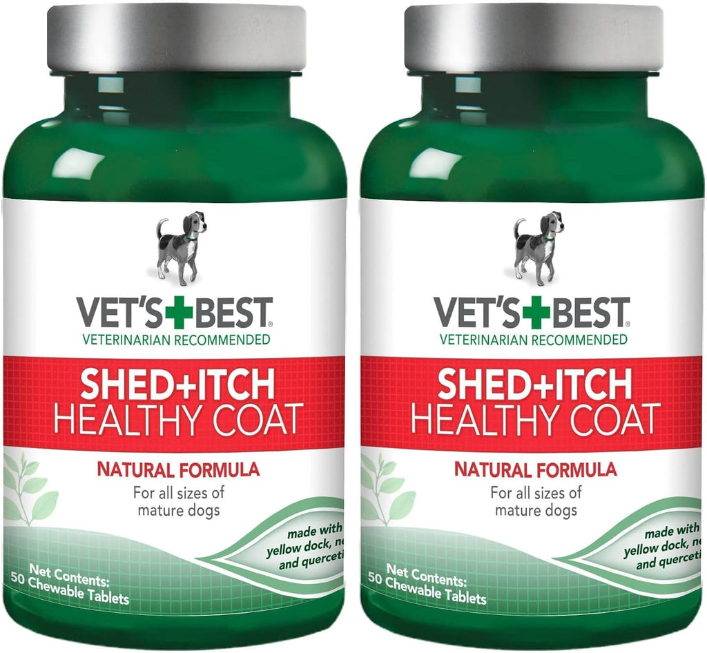 Vet's Best Shed and Itch Relief dog supplements complete packaging display