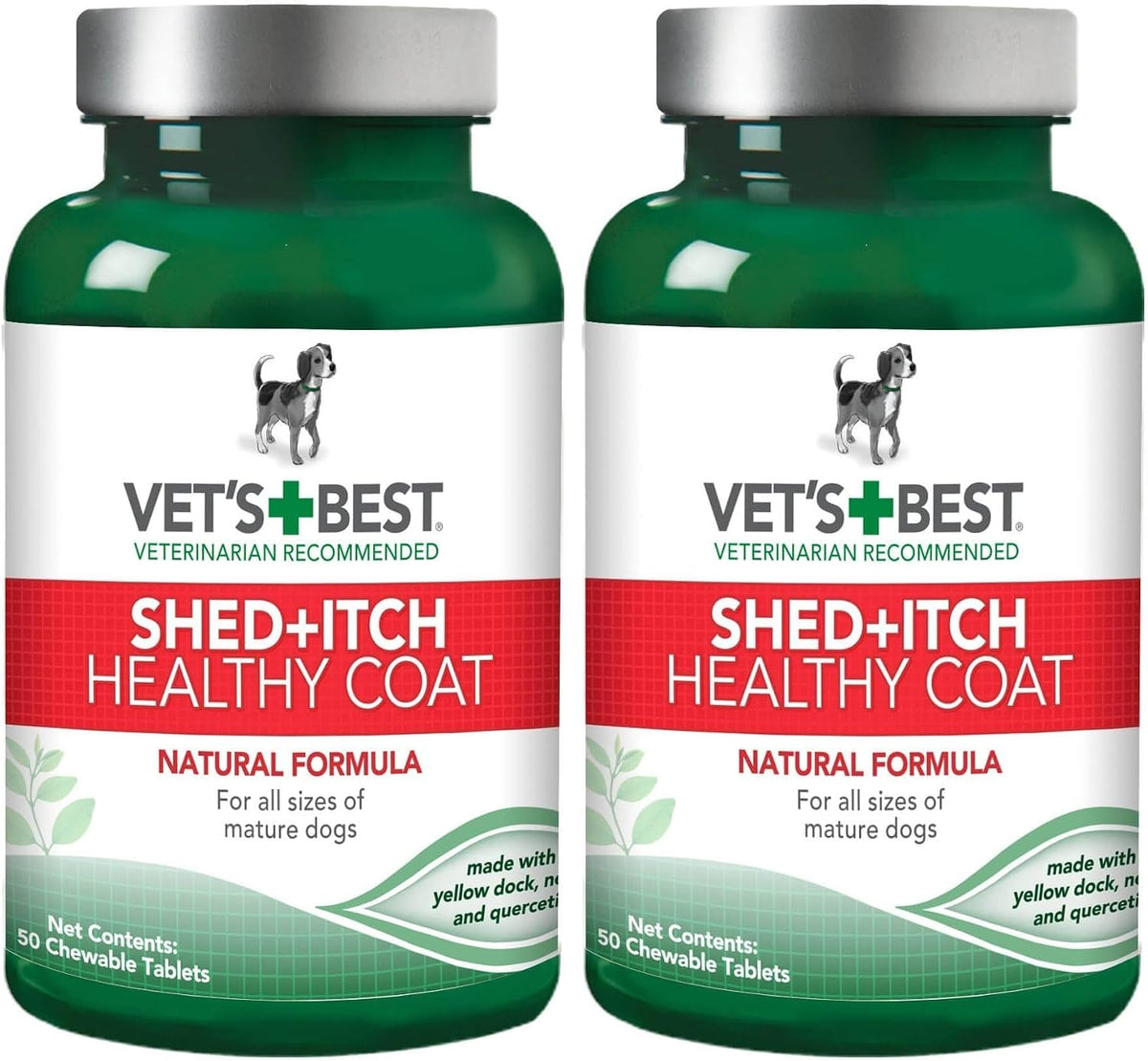 Vet's Best Shed and Itch Relief dog supplements complete packaging display