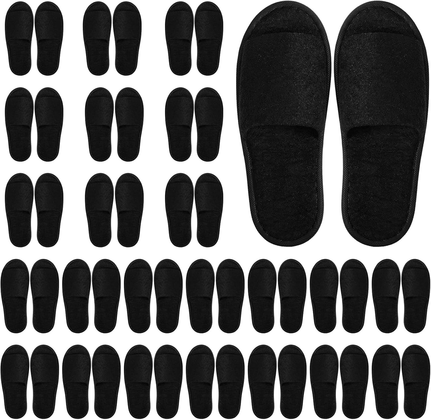Tideme 24 pairs disposable spa slippers front view