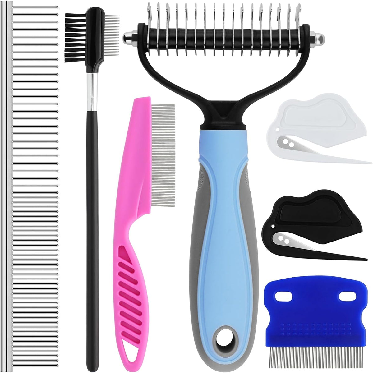 Water-resistant stainless steel components of the GUBCUB small puppy grooming kit being cleaned.