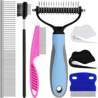 Water-resistant stainless steel components of the GUBCUB small puppy grooming kit being cleaned.
