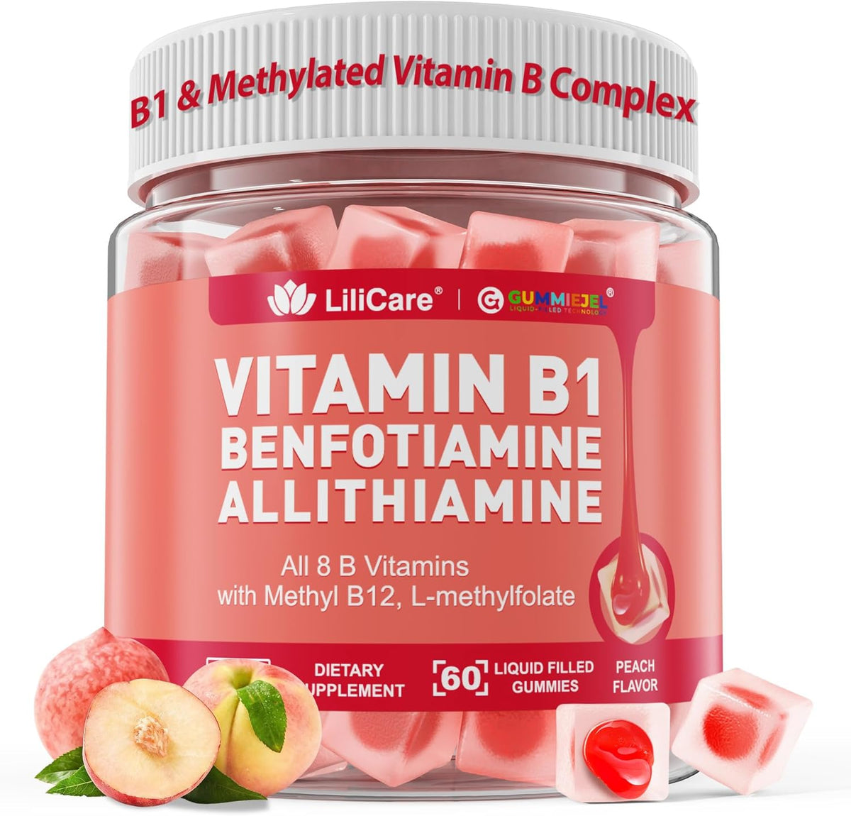 Lilicare Vitamin B Complex Gummies 60 count bottle front view