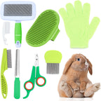 VCZONE 8 Pcs Small Animal Grooming Kit, Rabbit Grooming Kit with Pet Nail Clipper and File, Flea Comb, Pet Shampoo Bath Brush, Pet Shedding Slicker Brush, Bath Massage Glove, Cleaning Comb (Purple) - Image 9