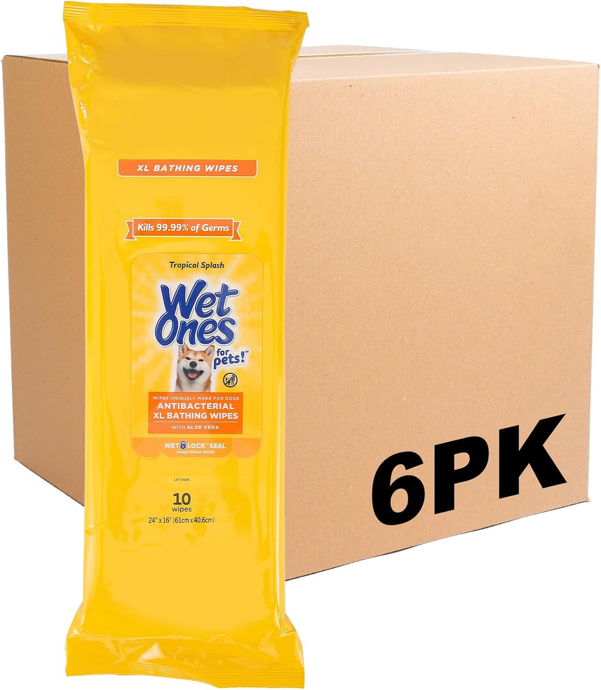 Wet Ones for Pets Antibacterial Dog Wipes, Multi-Purpose Grooming Wipes with Aloe Vera for Paws, Face & Body, Easy Cleanups Between Baths, Tropical Splash Scent, 5.7 in x 7.5 in, 50 Count - Image 15