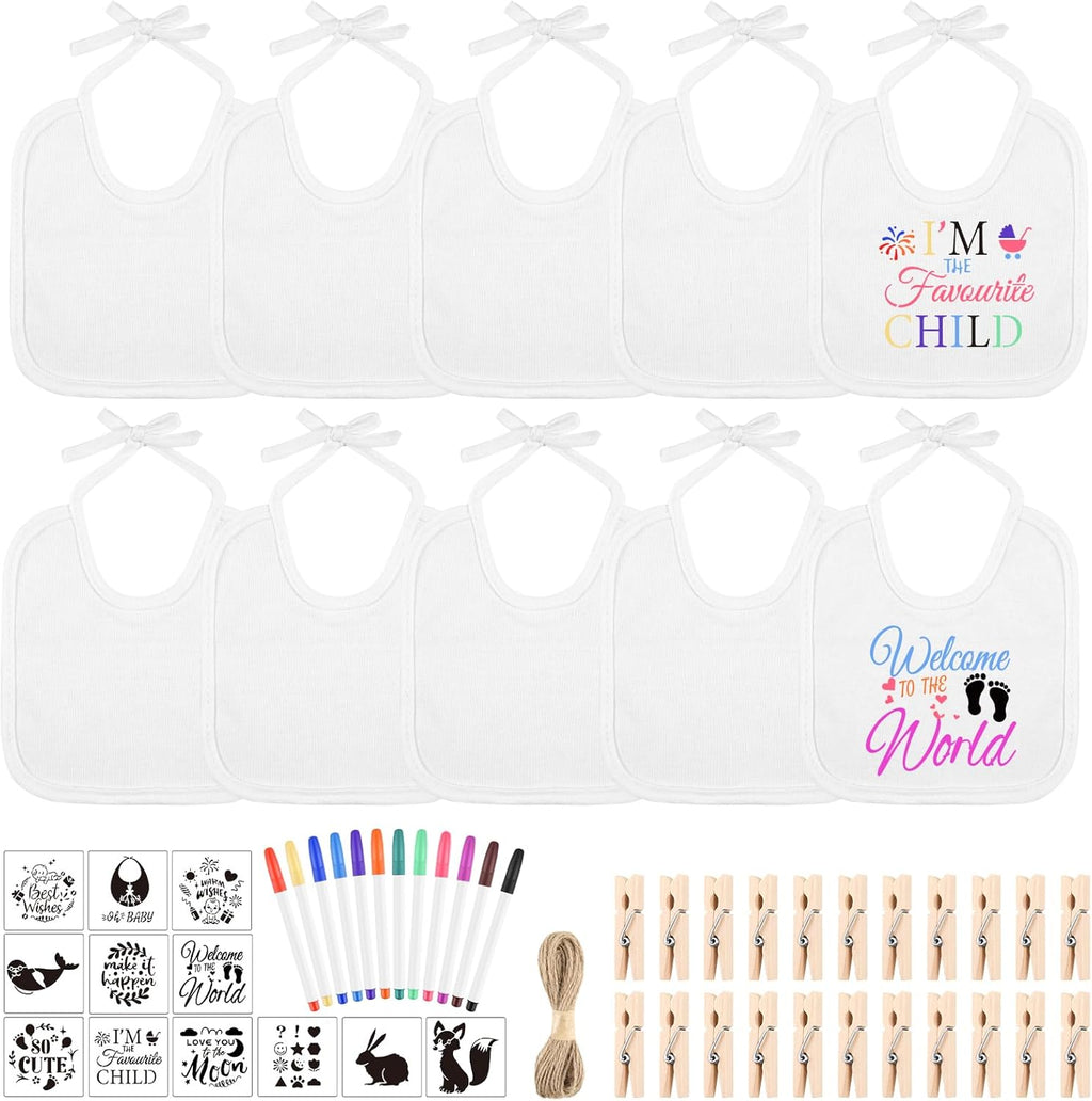 Bouboni 55 piece DIY baby bib decorating kit front view