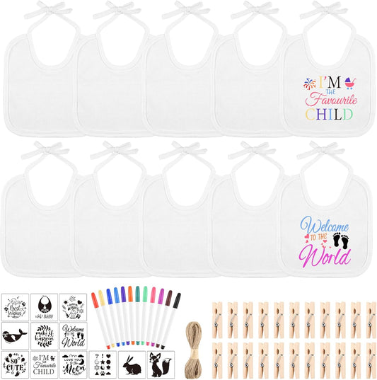 Bouboni 55 piece DIY baby bib decorating kit front view