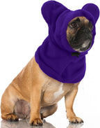 Clysee purple winter dog hat front view with bear ears