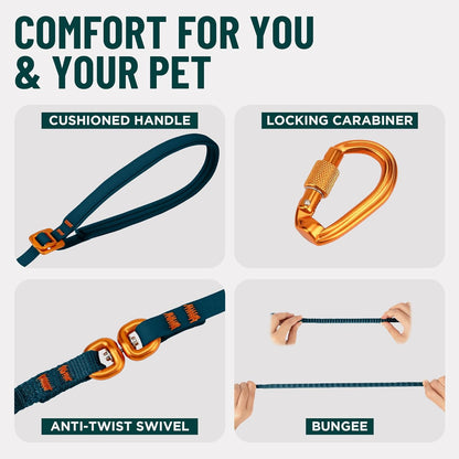 Hands-free usage of OutdoorBengal 14ft pet leash