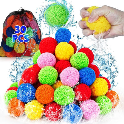 LQYoyz reusable water balloons thirty pieces front view package for outdoor pool games