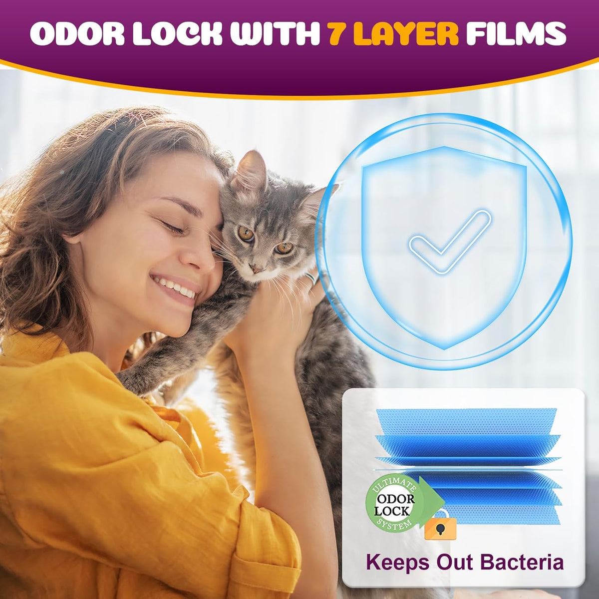 Godyoy tear resistant cat waste bags demonstrating perforation line strength