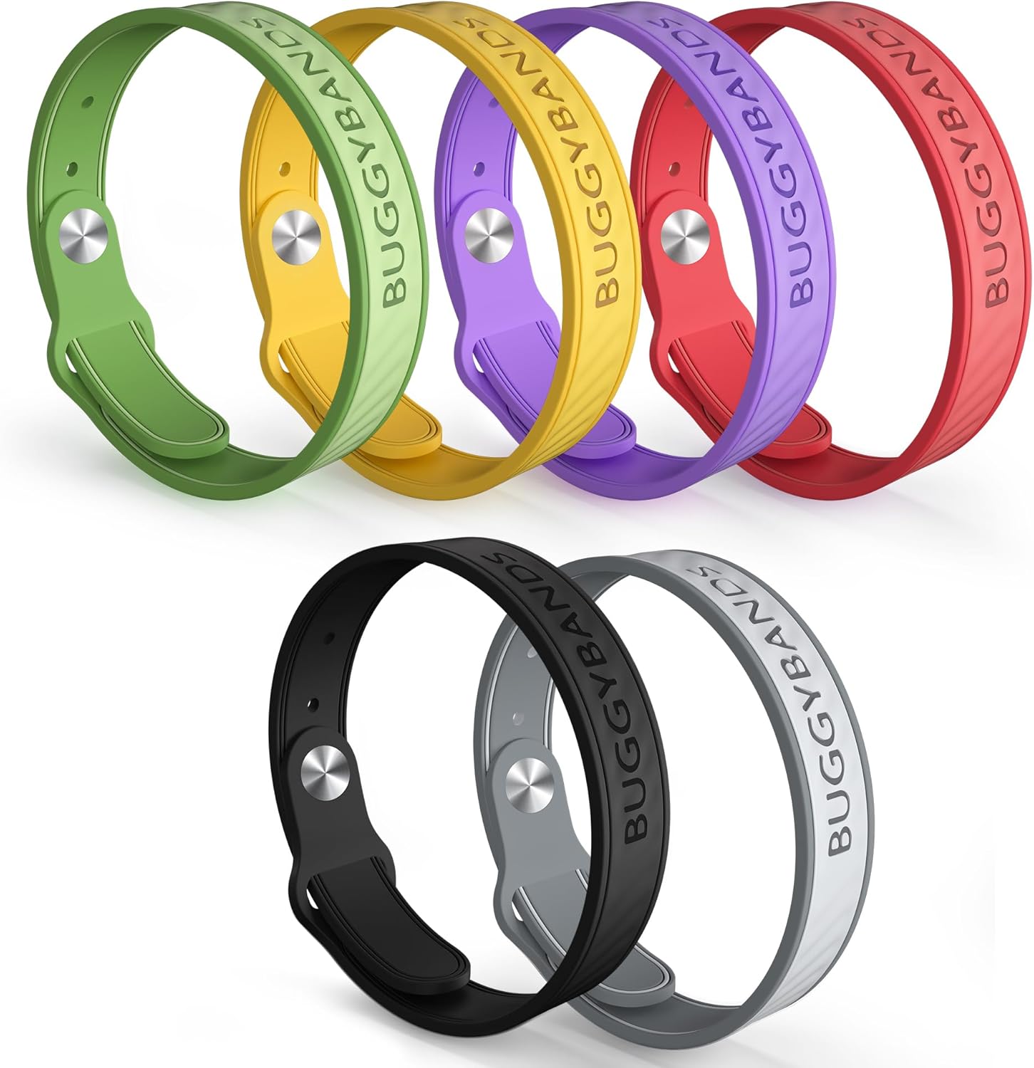 BuggyBands Mosquito Repellent Bracelets 6 Pack front view
