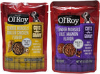 Eight count variety pack of Ol' Roy wet dog food displayed together