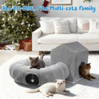 Pawaboo dark gray donut shape cat tube bed overhead view