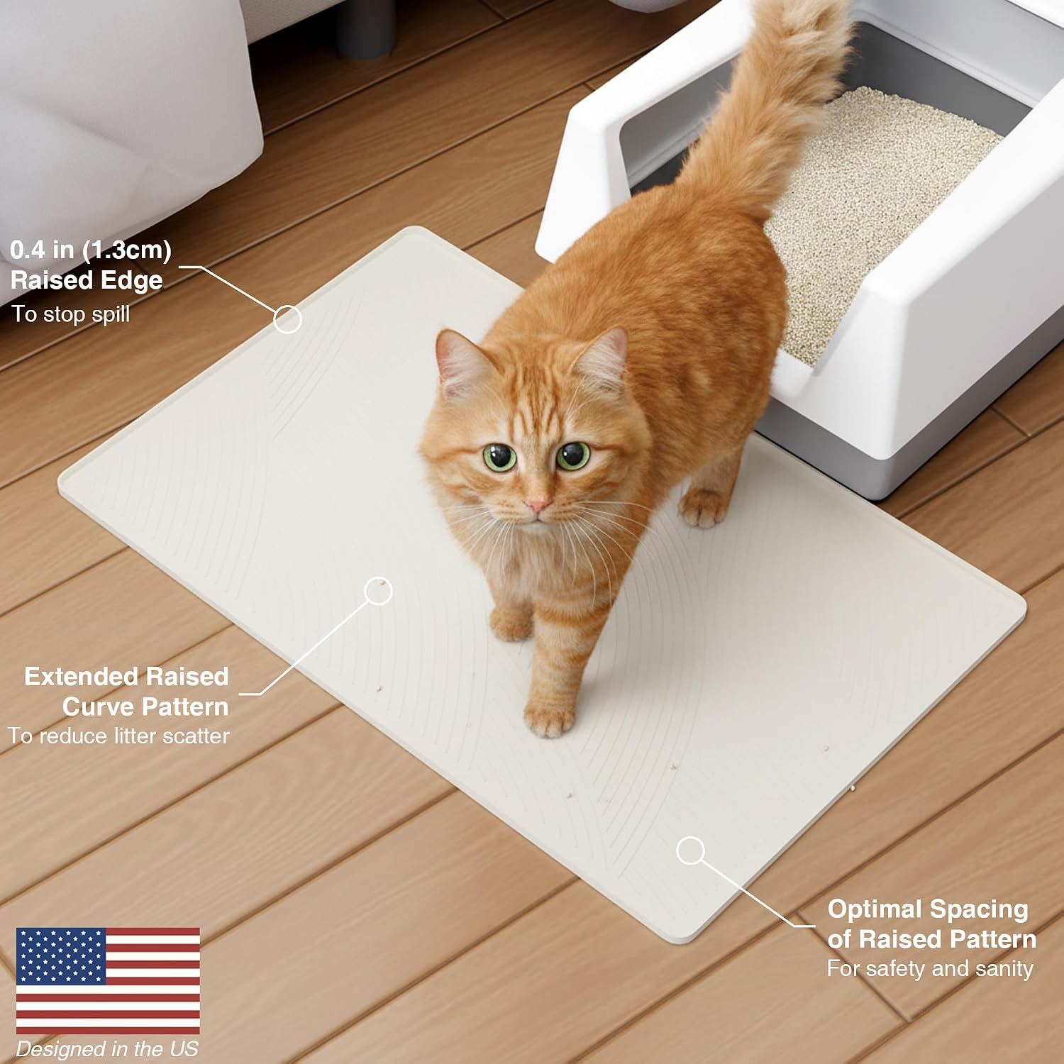 Durable leak resistant litter tray floor protector for indoor cats