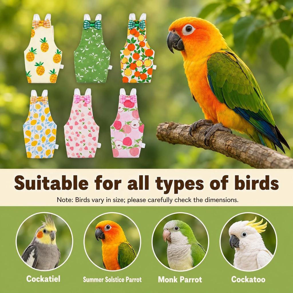 6 Pack Reusable Bird Diapers with 10 Washable Pads - Image 7
