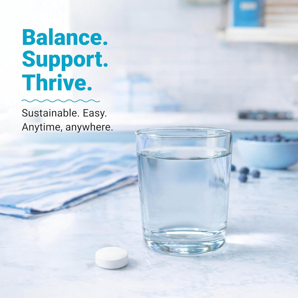 Supplement facts label on the back of the Alkalife pH Balance bottle showcasing accurate dosage info.
