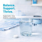 Supplement facts label on the back of the Alkalife pH Balance bottle showcasing accurate dosage info.