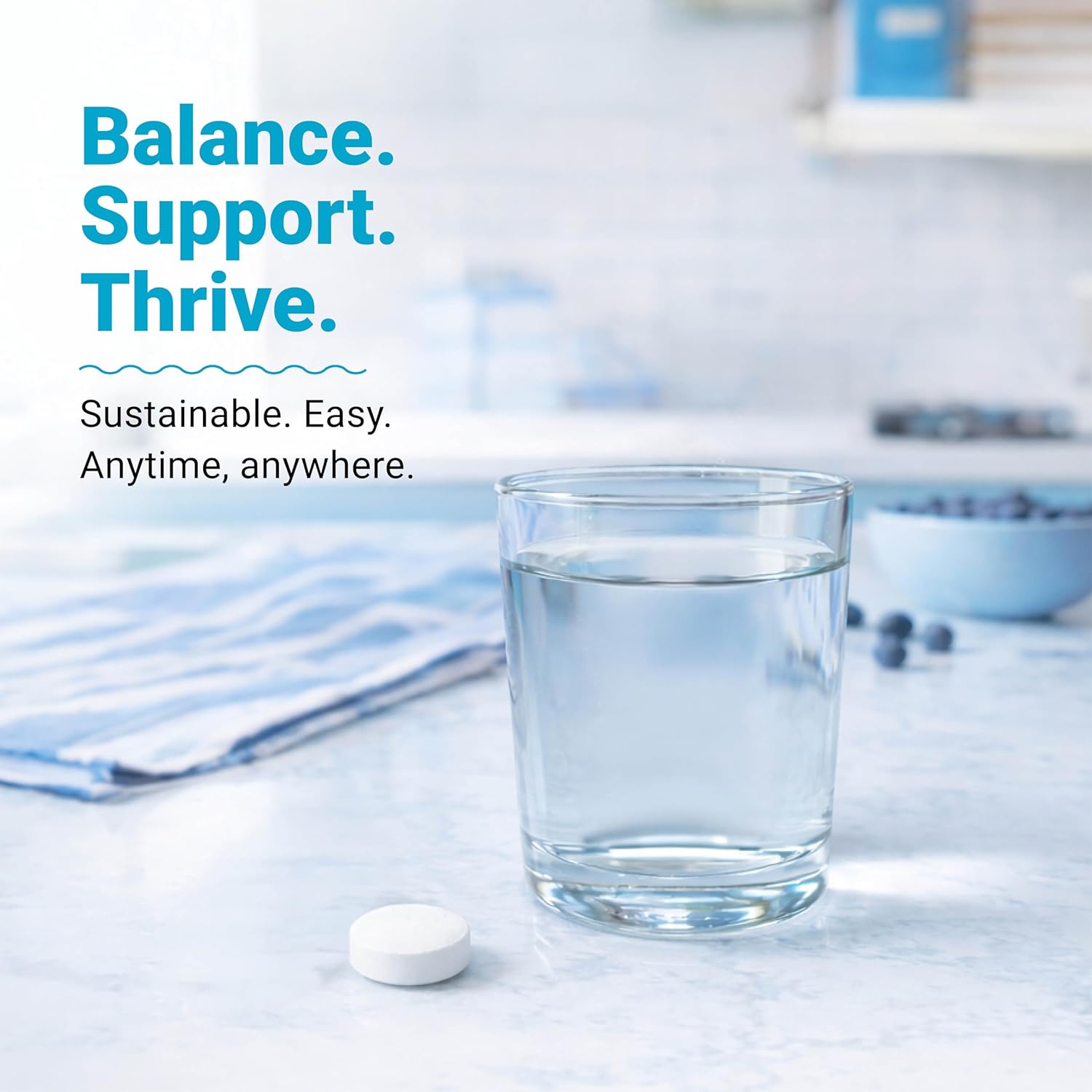 Supplement facts label on the back of the Alkalife pH Balance bottle showcasing accurate dosage info.