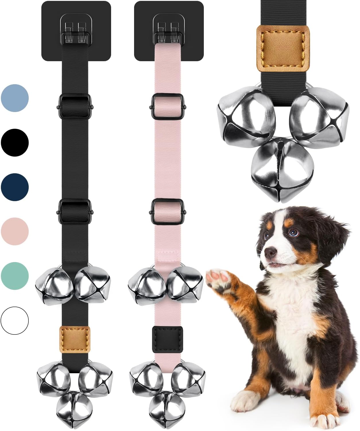 COOYOO Dog Doorbells, Adjustable Potty Training Dog Bells, Upgraded for Training Your Puppy The Easy Way, Premium Quality Housetraining Hanging Bell-5 Extra Large Loud 1.5 DoorBells - Image 12
