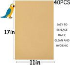 40PCS Gravel Liner Paper for Bird Cage,11x17 In Bird cage Liner Paper-Gravel Paper Special for Bird Cage in Sea Sand,Parrot Cage Sandpapers Cushion Pad Pet Bedding Accessories (40PCS 11 x 17 Inch) - Image 3