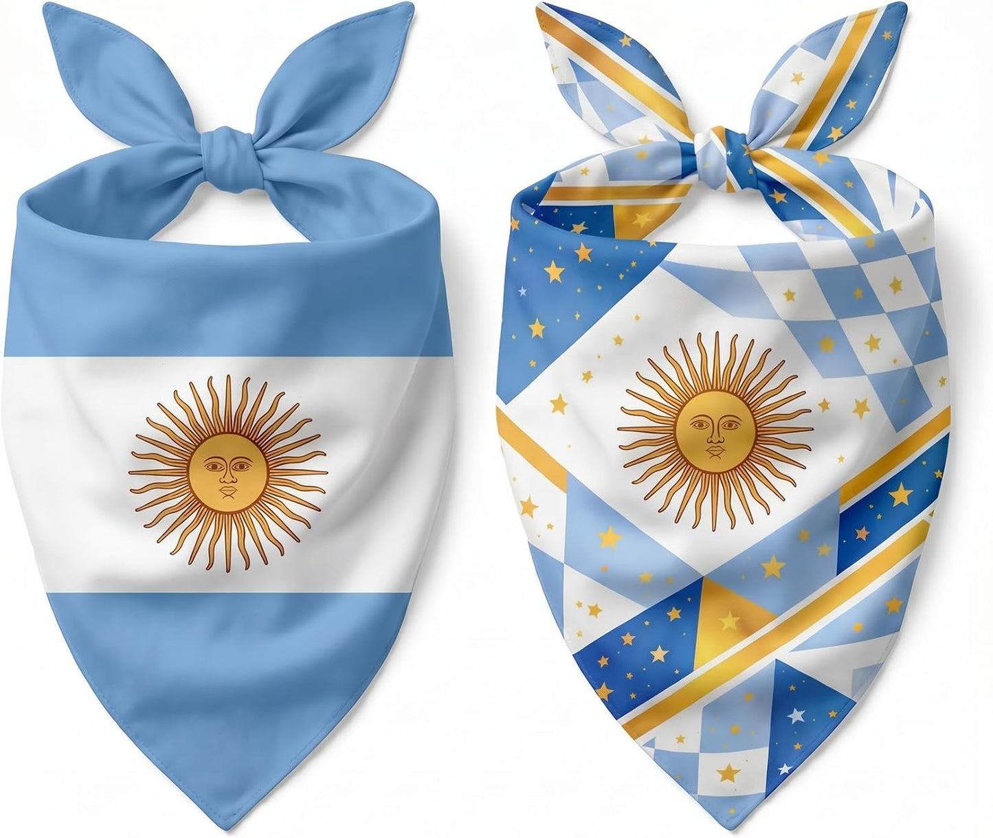 Generic reversible Argentina flag dog bandana front view