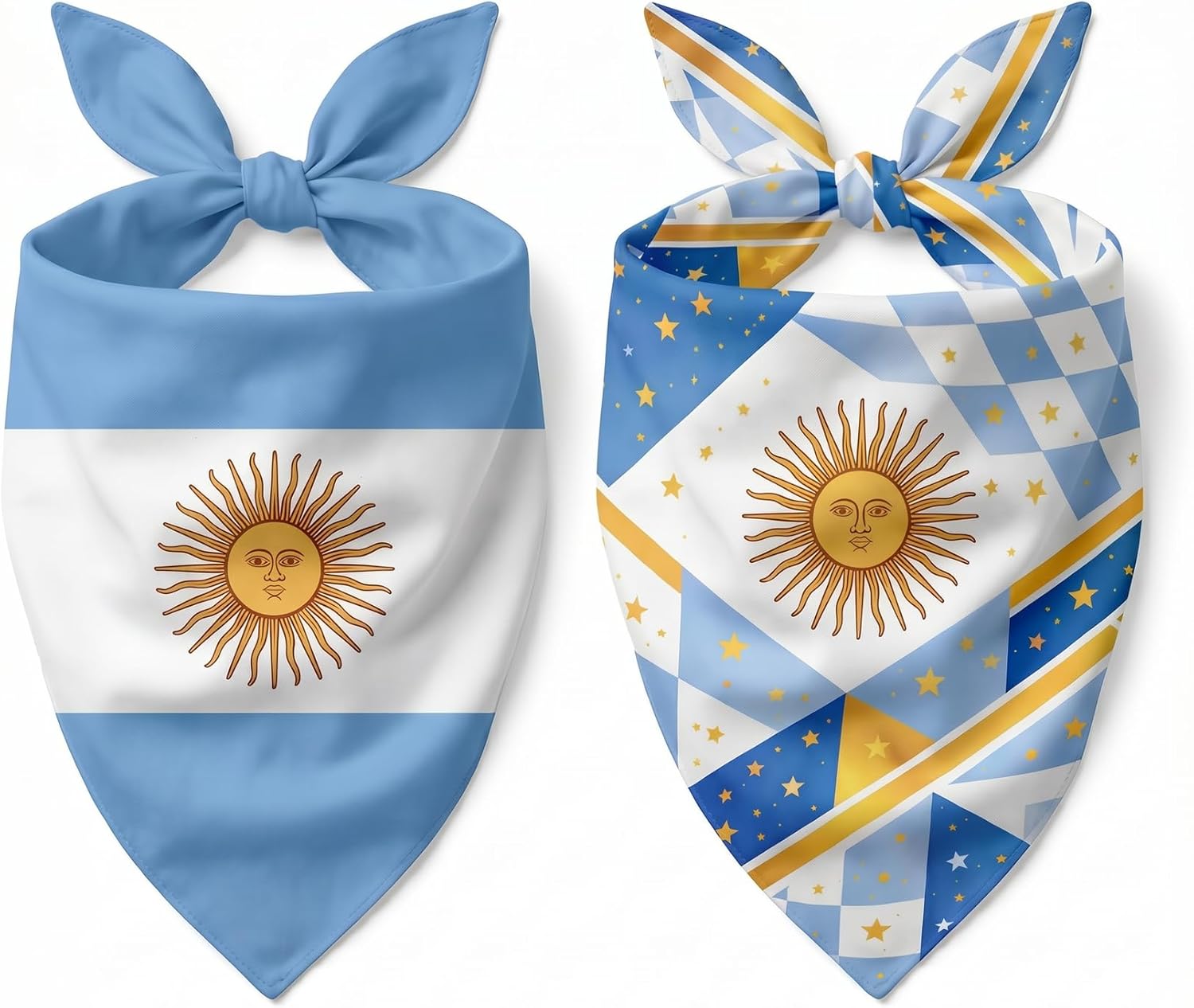 Generic reversible Argentina flag dog bandana front view