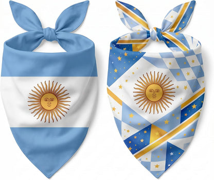 Generic reversible Argentina flag dog bandana front view