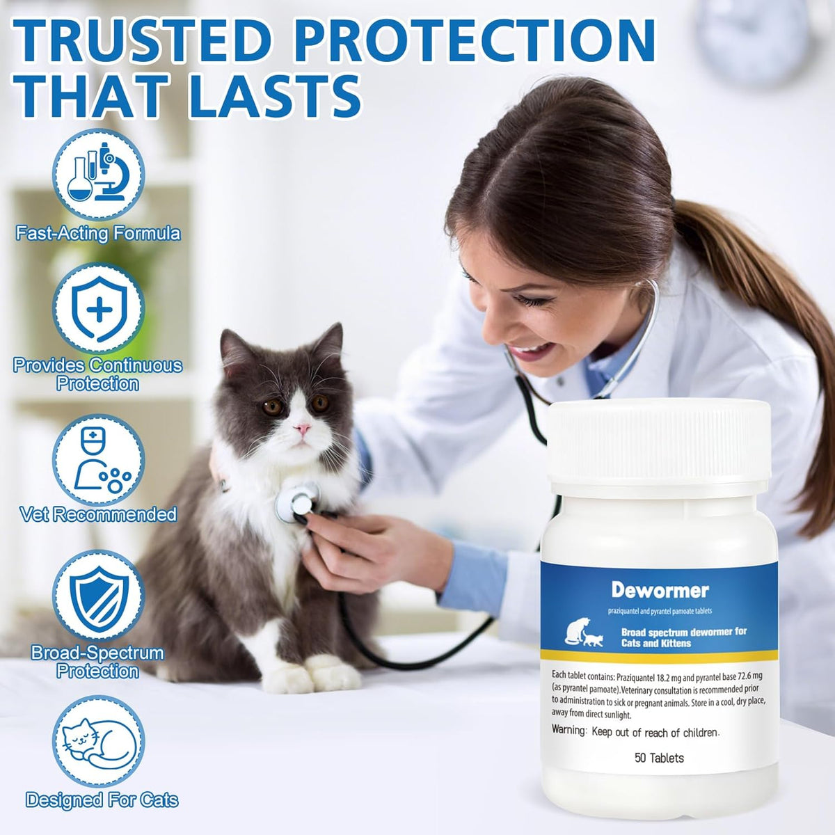 BiKontrun cat dewormer ingredients showing praziquantel and pyrantel pamoate