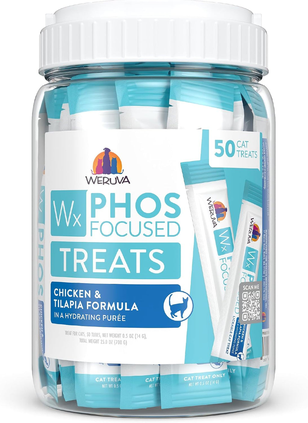 Weruva Wx Phos Focused, Tuna Formula Lickable Cat Treats, 0.5oz Tube, Pack of 5 - Image 14