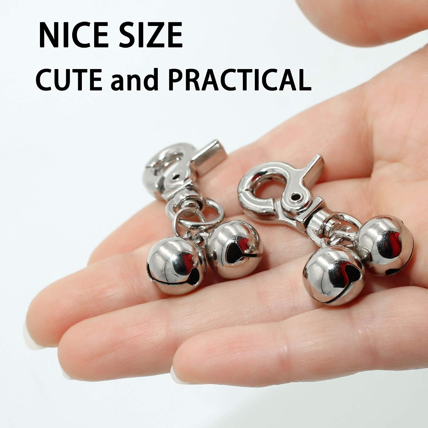 Rust proof stainless steel bells attached to a pet training collar