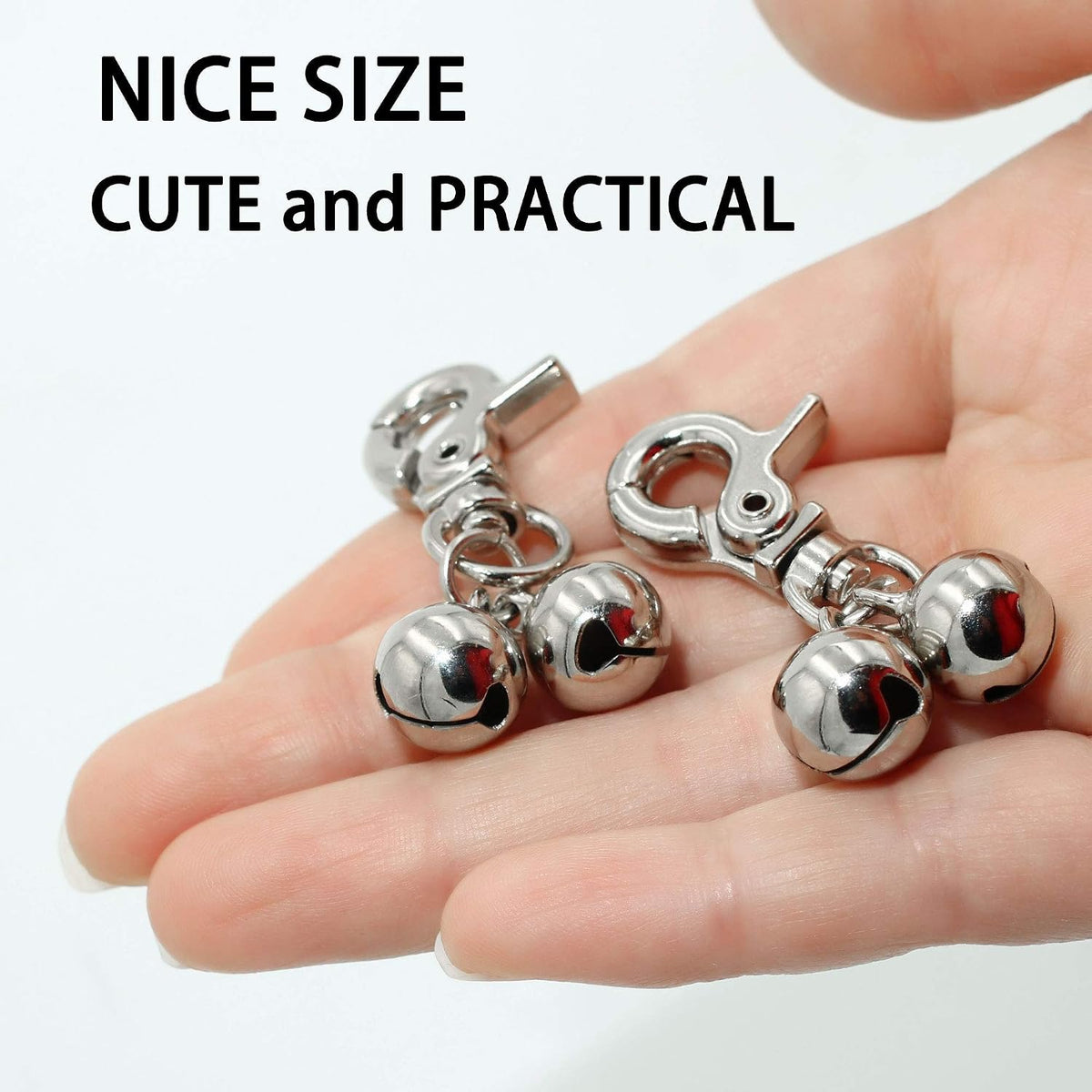 Rust proof stainless steel bells attached to a pet training collar
