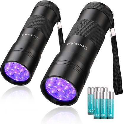 UV Flashlight Black Light, Consciot 12 LED 395nm Ultraviolet Blacklight, Portable Mini Torch Light Pet Urine Detector for Dog/Cat Urine, Dry Stains, Bed Bug, Matching with Pet Odor Eliminator - Image 9