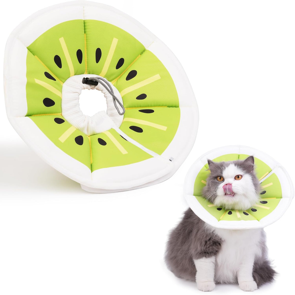 Lightweight soft cat neck cone for post-surgery healing and deworming protection