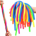 Rtinsd small stretchy string noodles front view showing multiple vibrant colors for children sensory play