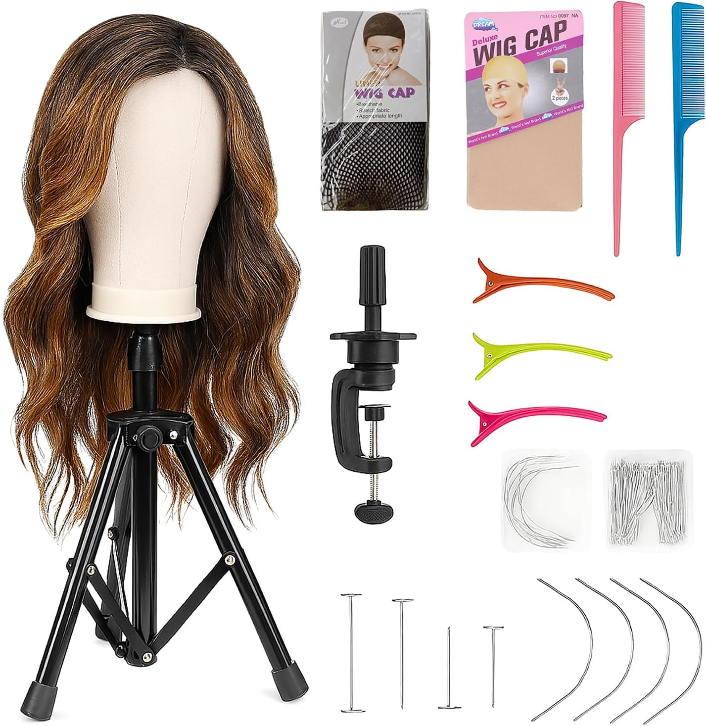 Cmzluminest wig stand with canvas mannequin head front view