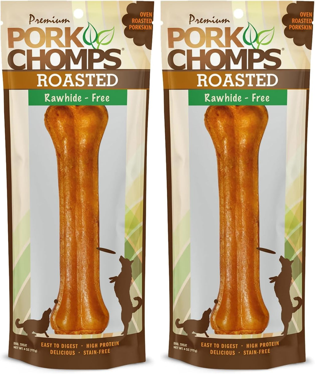 Pork Chomps Roasted Pressed Pork Skin Dog Chews, 4.5-inch Bone, 2 Count - Image 9