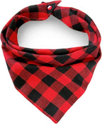 Plaid Dog Bandana with Button, Dual Layer Soft Cotton Triangle Dog Scarf Kerchief Washable Girl Boy Dog Bandanas Adjustable Accessories for Small Medium Large Extra Large Dog Puppy Pet - Image 14