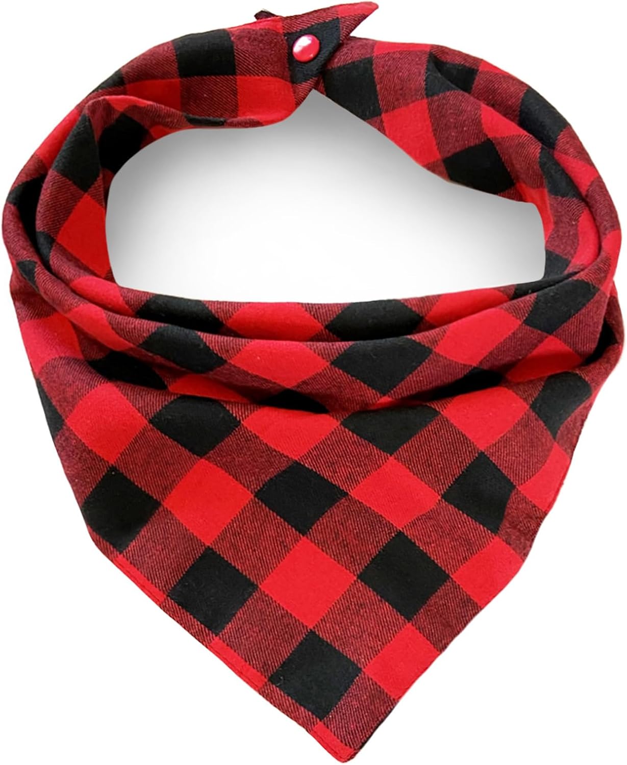 Plaid Dog Bandana with Button, Dual Layer Soft Cotton Triangle Dog Scarf Kerchief Washable Girl Boy Dog Bandanas Adjustable Accessories for Small Medium Large Extra Large Dog Puppy Pet - Image 14