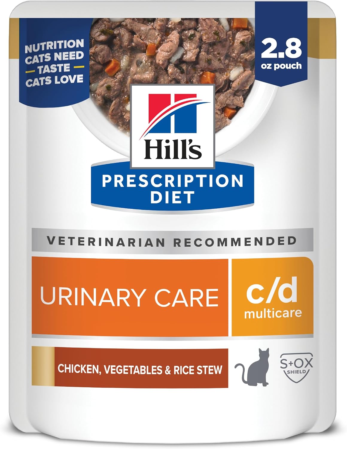Hill's Prescription Diet c/d Multicare Wet Cat Food, Carrots, Tuna, & Rice Stew, 2.8 oz. Pouches, 24-Pack - Image 15