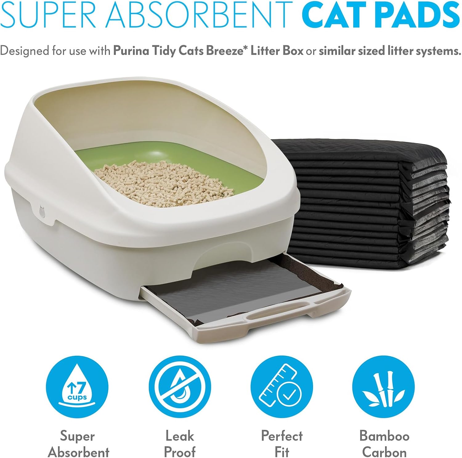 Leak proof cat pee pads for drawer style litter systems