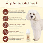 Oivolii plant-based alcohol-free pet fur oil bottle showing the fresh fruity scent label.