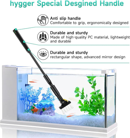 Fine mesh fish net attachment on Hygger cleaning kit for skimming debris.