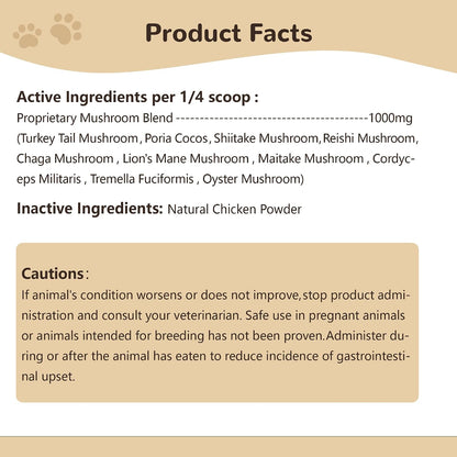 Organic Turkey Tail Mushroom for Dogs 100g - Over 50% Beta Glucan - 10-in-1 Mushroom Powder for Immune & Gut Support - Dog Mushroom Supplements for Lumps and Bumps - Chicken Flavor - Image 9