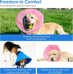 Wound healing pet protection collar with breathable mesh panels