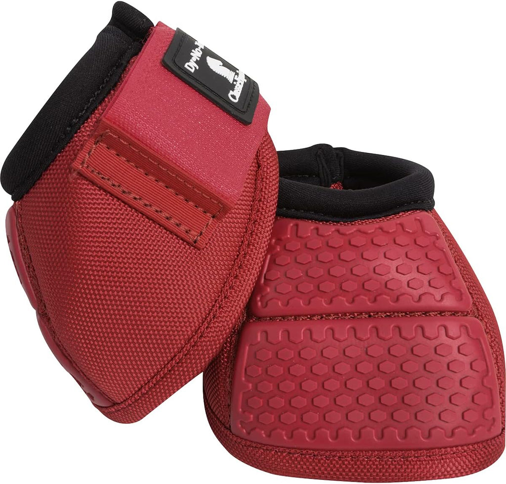 Classic Equine water repellent horse bell boots close up of the durable shock absorbing center.