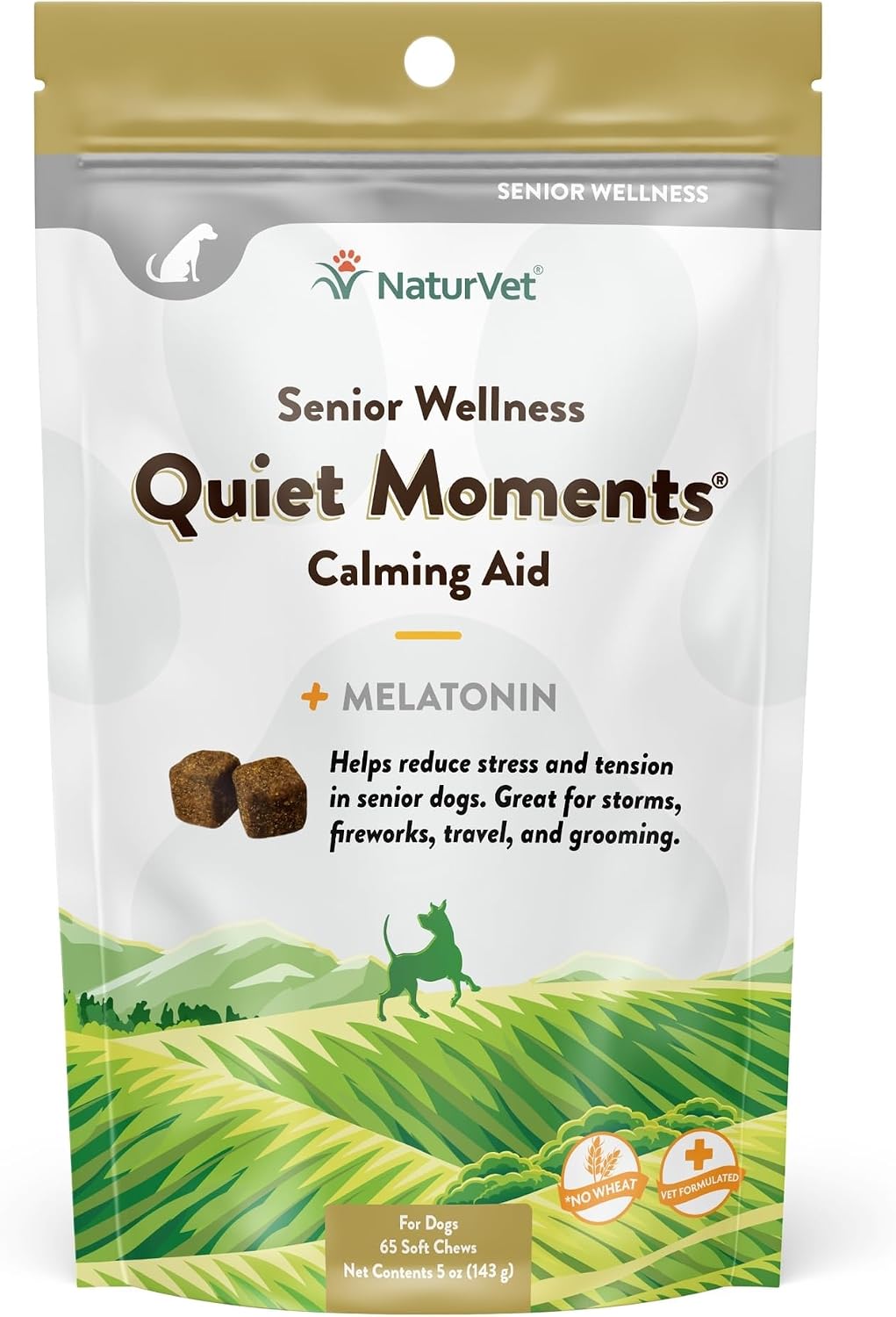 NaturVet Quiet Moments Calming Dog Supplement, Dog Soft Chews with Melatonin to Help Reduce Stress from Storms, the Vet, Fireworks, and Travel, Bacon and Chicken Flavored Pet Supplement, 70 Count Jar - Image 10