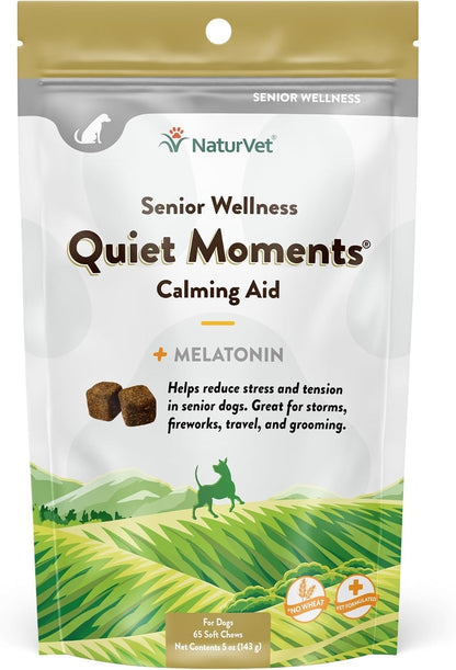 NaturVet Quiet Moments Calming Dog Supplement, Dog Soft Chews with Melatonin to Help Reduce Stress from Storms, the Vet, Fireworks, and Travel, Bacon and Chicken Flavored Pet Supplement, 70 Count Jar - Image 10